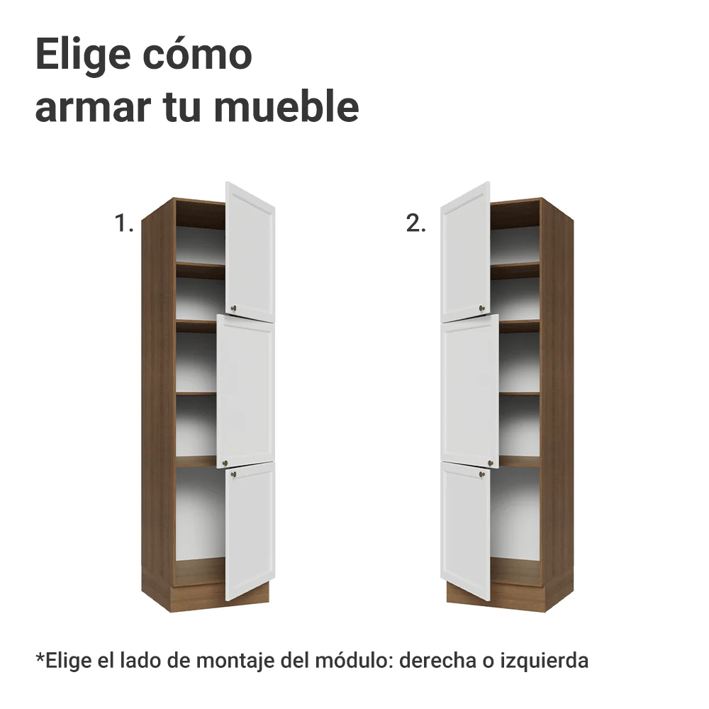 Despensero 60 x 60 cm 3 Puertas Marrón/Blanco Vik Madesa - Image 4
