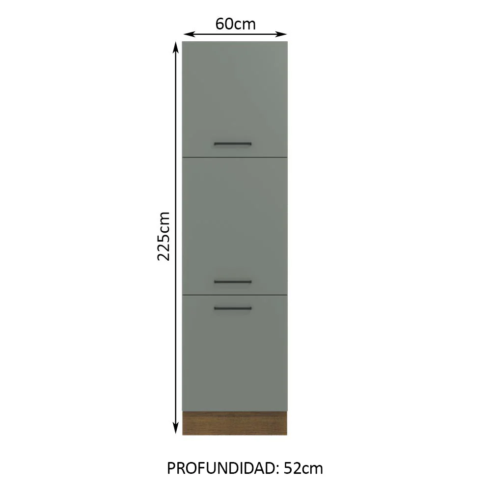 Despensero Agata 60 cm 3 Puertas Marrón/Gris - Image 2