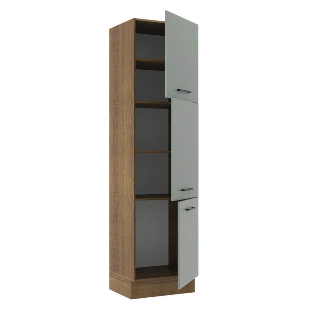 Despensero Agata 60 cm 3 Puertas Marrón/Gris - Image 5