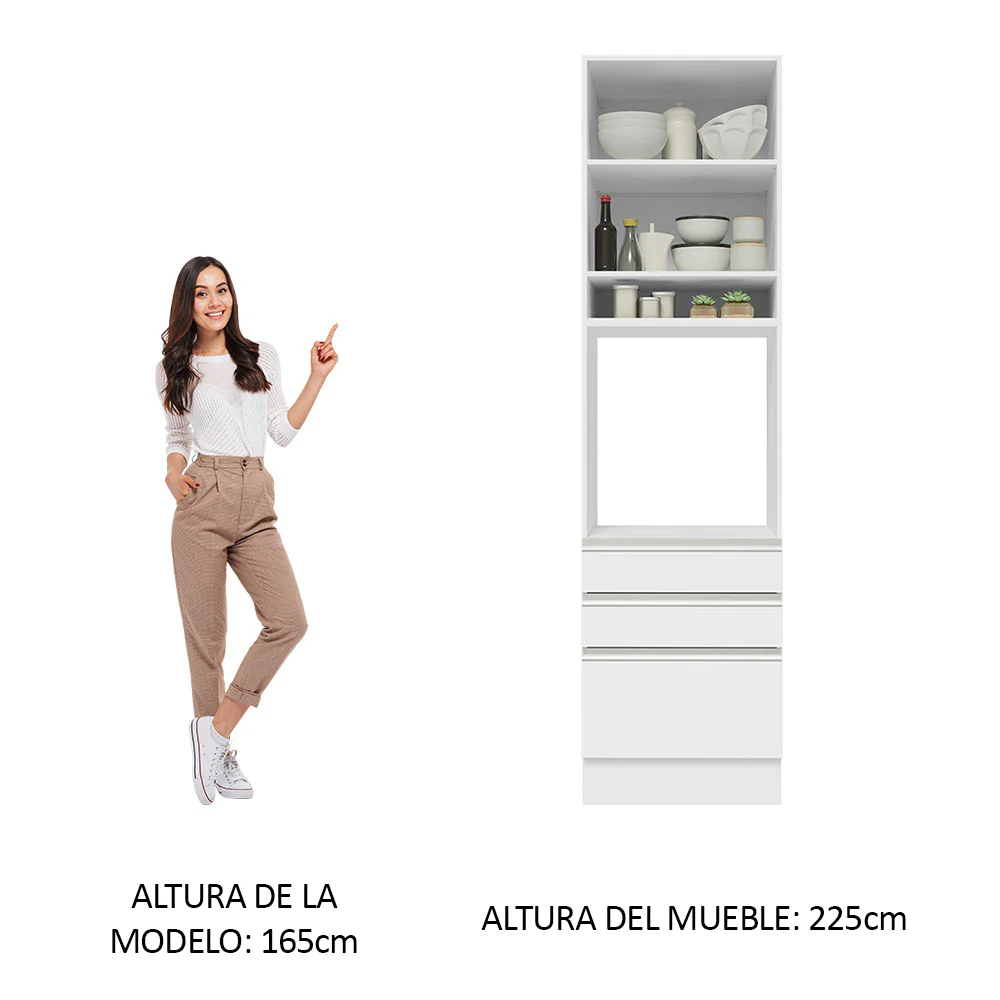 Despensero Madesa Glamy 60 x 60 cm 1 Puerta 3 Cajones Blanco - Image 5