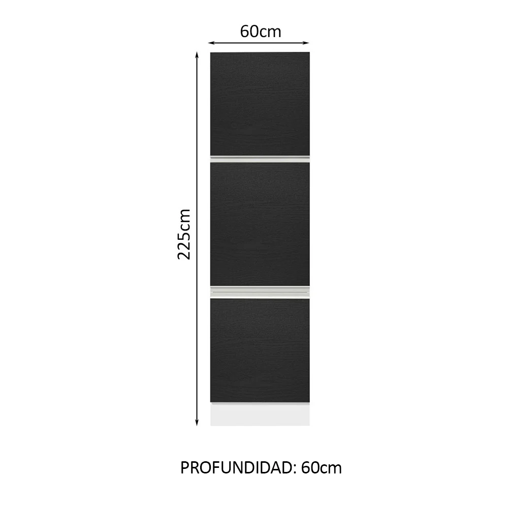 Despensero Madesa Glamy 60 x 60 cm 3 Puertas Blanco/Negro - Image 2