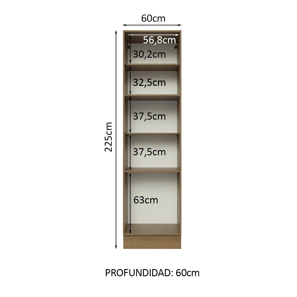 Despensero Madesa Glamy 60 x 60 cm 3 Puertas Marrón/Blanco - Image 3