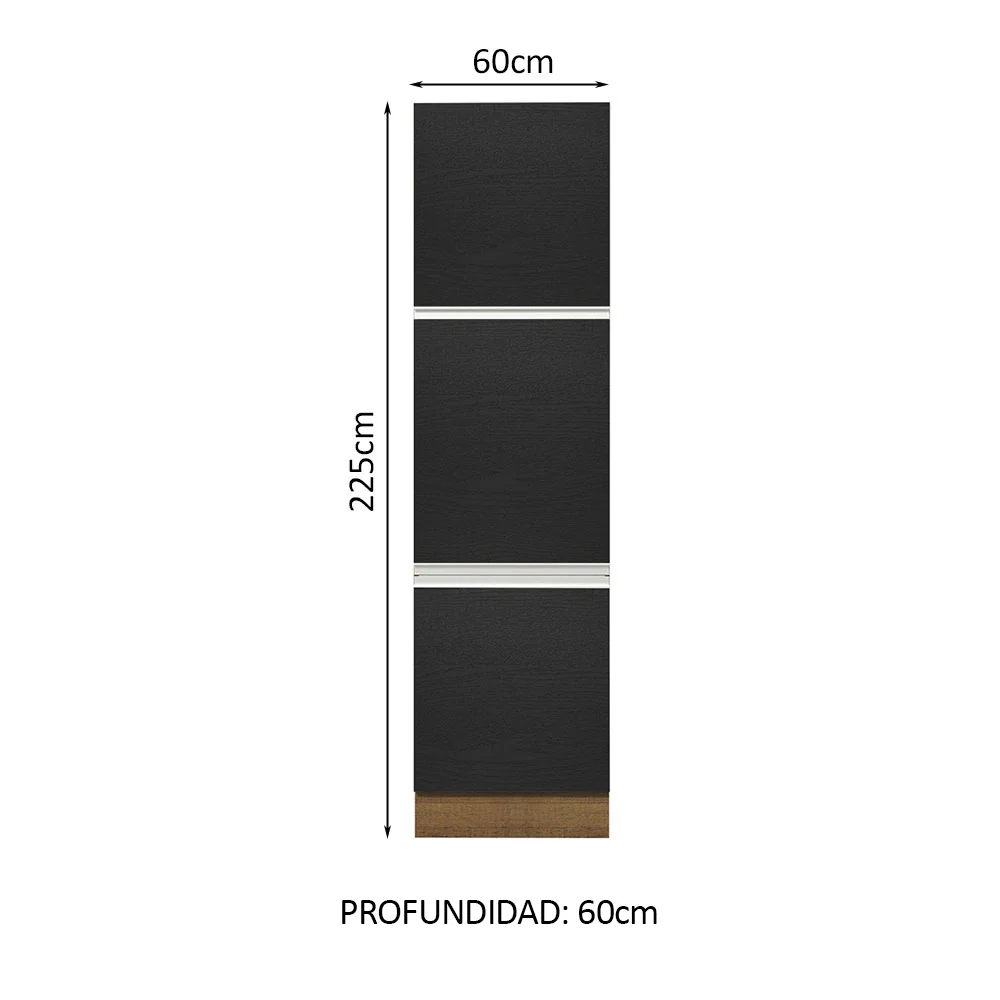 Despensero Madesa Glamy 60 x 60 cm 3 Puertas Marrón/Negro - Image 2