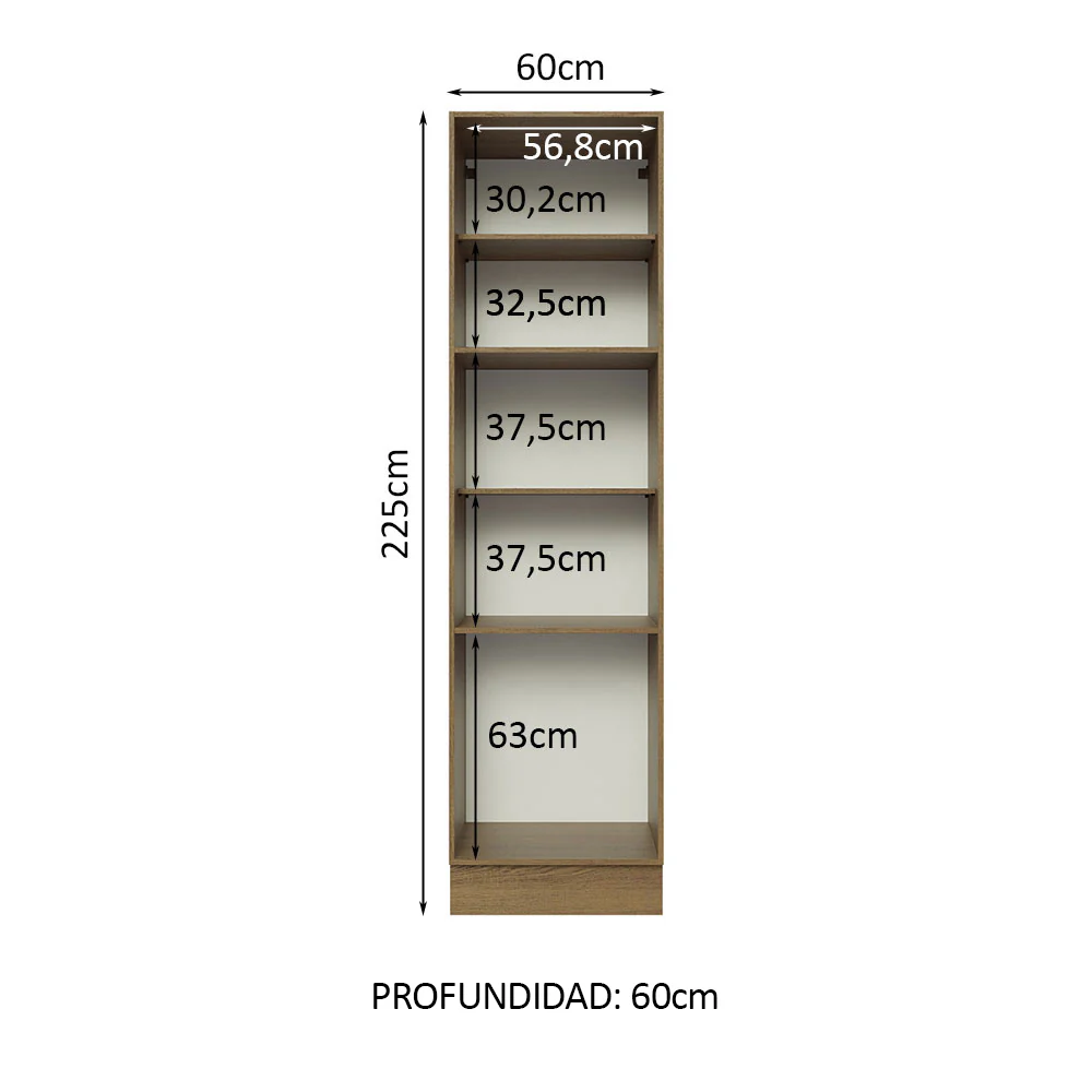 Despensero Madesa Glamy 60 x 60 cm 3 Puertas Marrón/Negro - Image 3