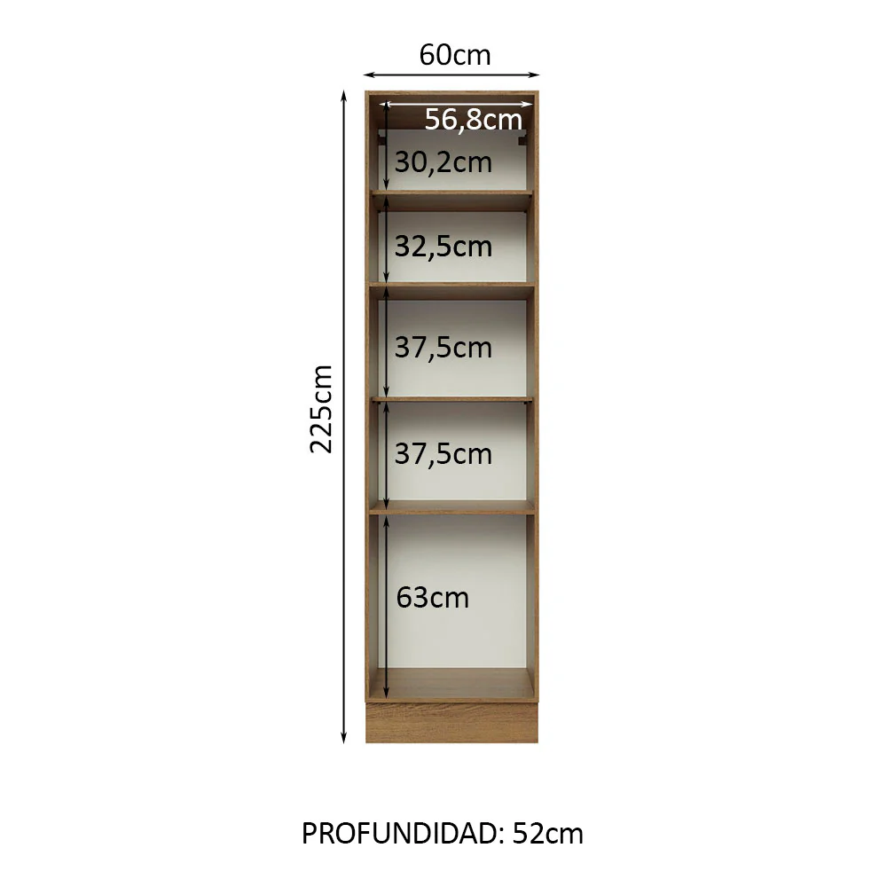 Despensero Organizador Madesa Glamy 60 cm 3 Puertas Marrón - Image 4