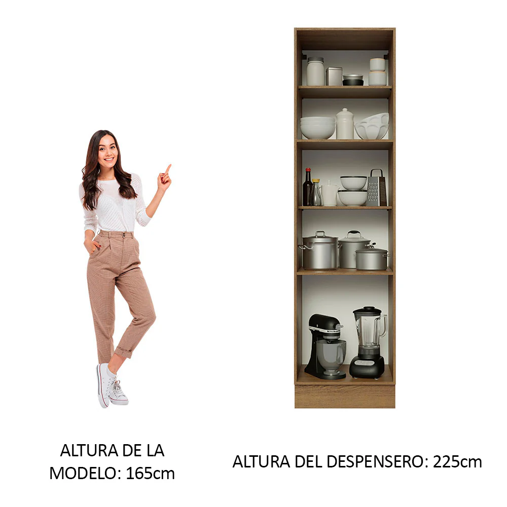 Despensero Organizador Madesa Glamy 60 cm 3 Puertas Marrón - Image 6