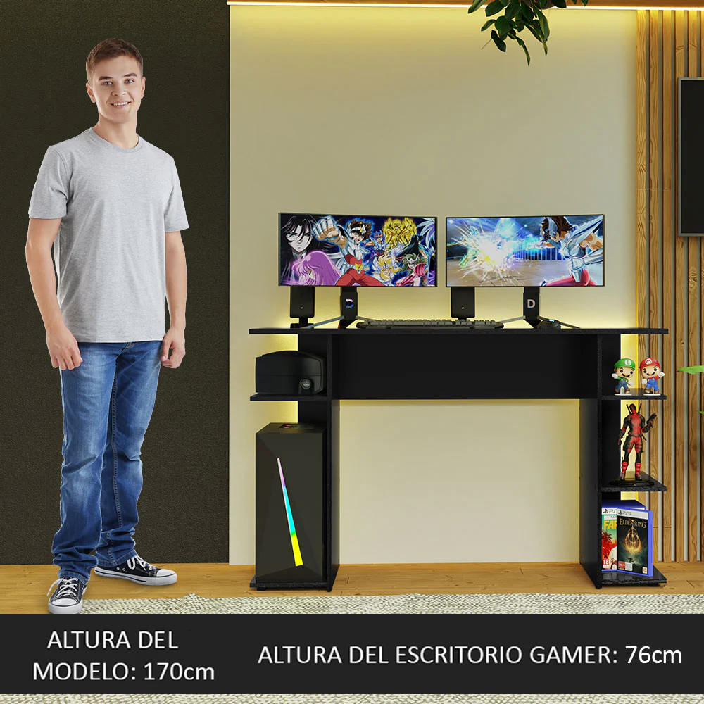 Escritorio a Gamer Negro 9424 - Image 5
