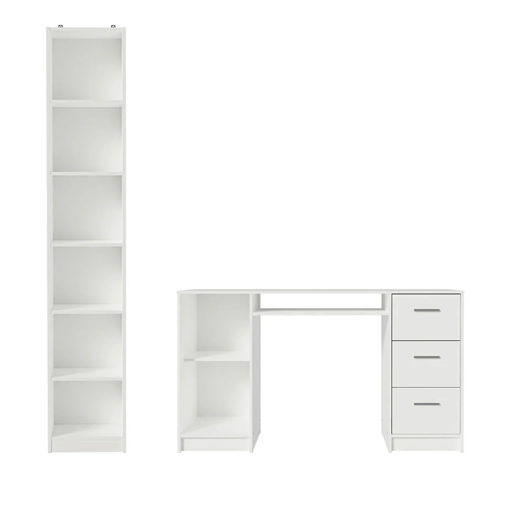 Escritorio de Oficina Madesa Alaska + Mueble Estante Librero Blanco - Image 9