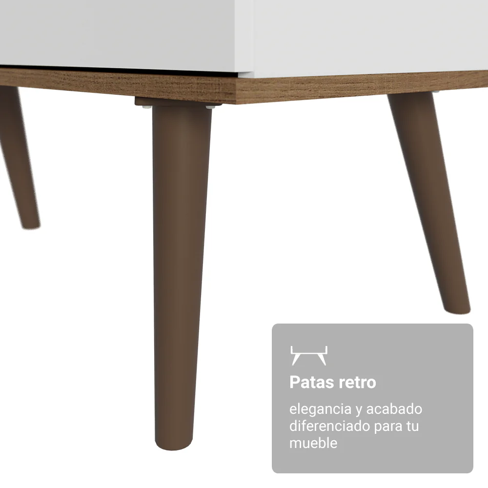 Escritorio Esquinero con 3 Cajones Lisboa Marrón/Blanco - Image 7