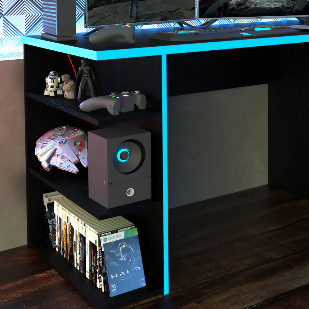 Escritorio Gamer Para PC y Consola Negro/Azul - Image 7