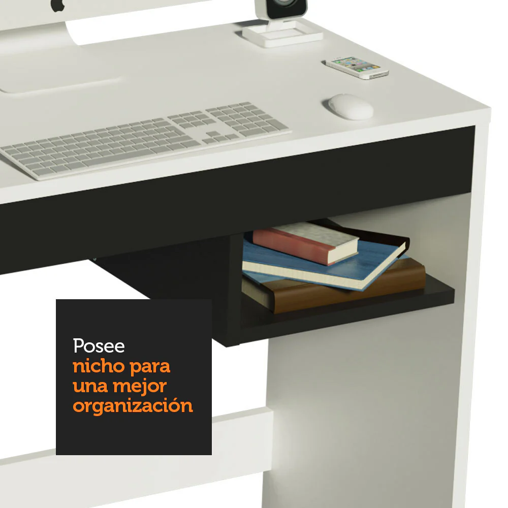 Escritorio Madesa Rubi y Librero Organizador 6906 Blanco - Image 4