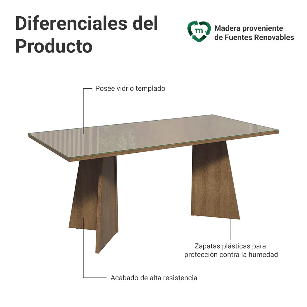 Escritorio para Oficina Director Presidente 180 cm con Tapa de Vidrio 5388 Marrón/Crema - Image 4