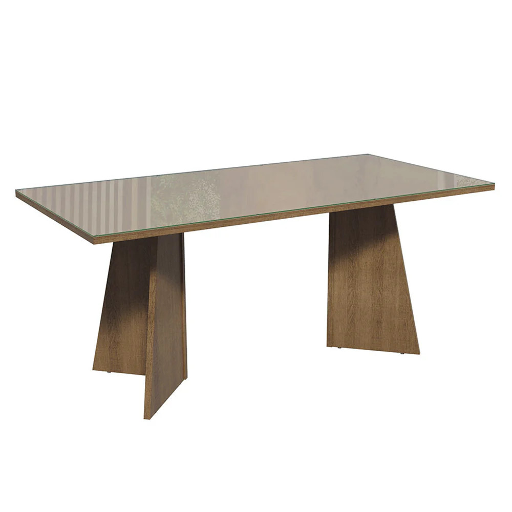 Escritorio para Oficina Director Presidente 180 cm con Tapa de Vidrio 5388 Marrón/Crema - Image 7