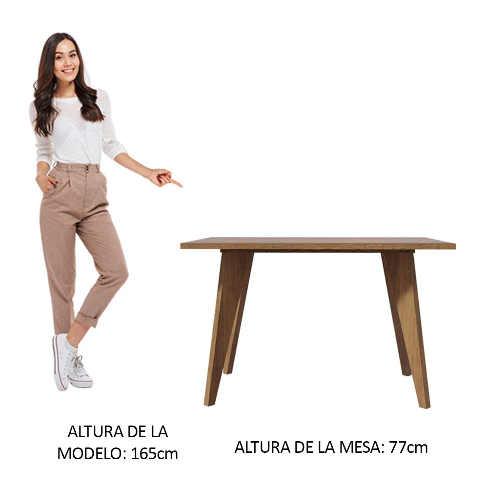 Escritorio Rectangular con Mesada de Madera 5319 Marrón - Image 4
