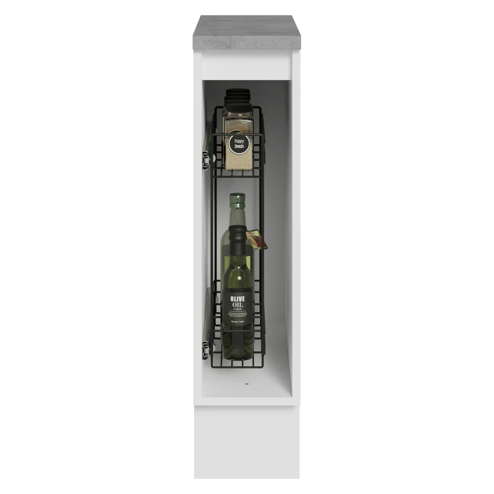 Especiero 20 cm X 60 cm, 1 puerta (Con Mesada) Blanco/Gris Lux Madesa - Image 5