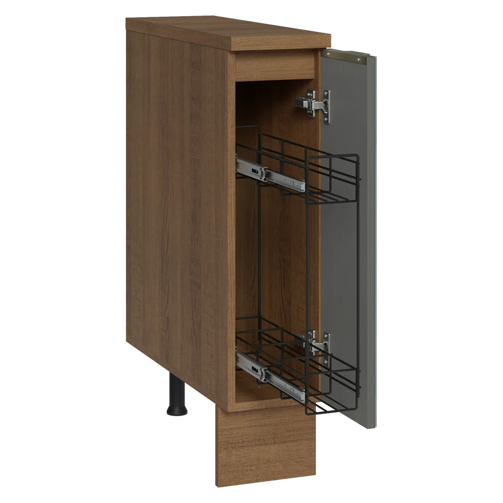 Especiero 20 cm X 60 cm, 1 puerta (Con Mesada), Marrón/Gris Lux Madesa - Image 3