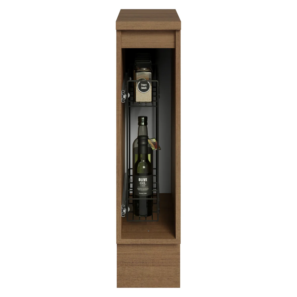 Especiero 20 cm X 60 cm, 1 puerta (Con Mesada), Marrón/Gris Lux Madesa - Image 5