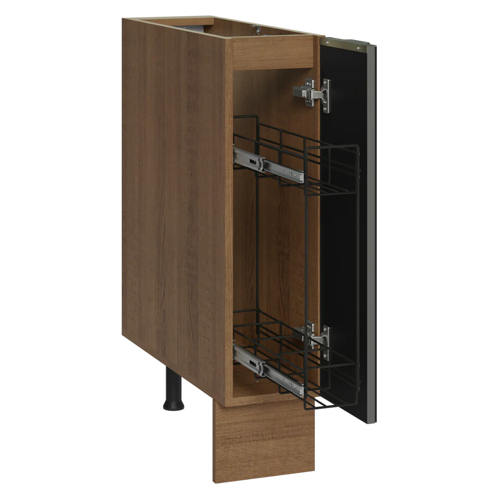 Especiero 20 cm X 60 cm, 1 puerta (Sin Mesada) Marrón/Negro Lux Madesa - Image 3