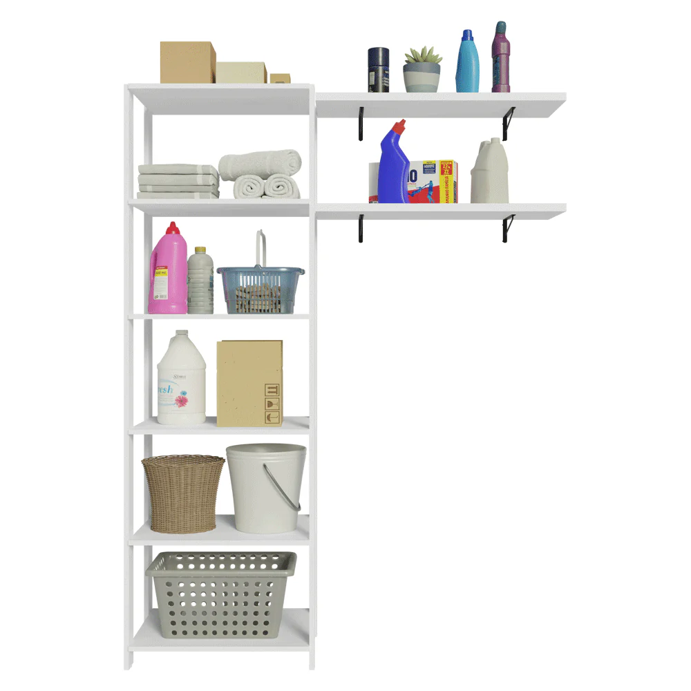 Estante con Repisas para Lavadero 139 cm Blanco - Image 7