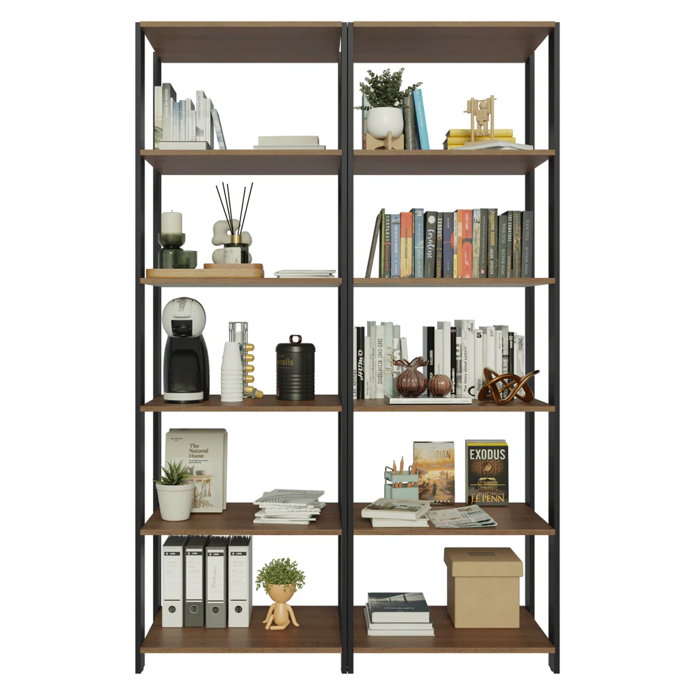 Estante Multiuso para Oficina 118cm Marrón/Negro Madesa - Image 6
