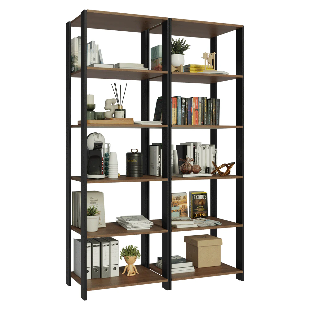 Estante Multiuso para Oficina 118cm Marrón/Negro Madesa - Image 8