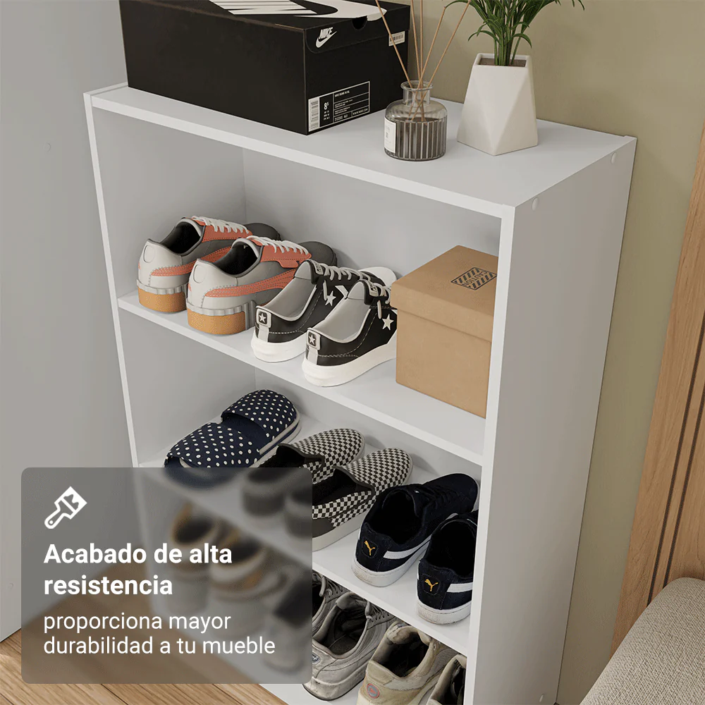 Estante Zapatero 3 Repisas Sin Puertas Blanco Madesa - Image 7
