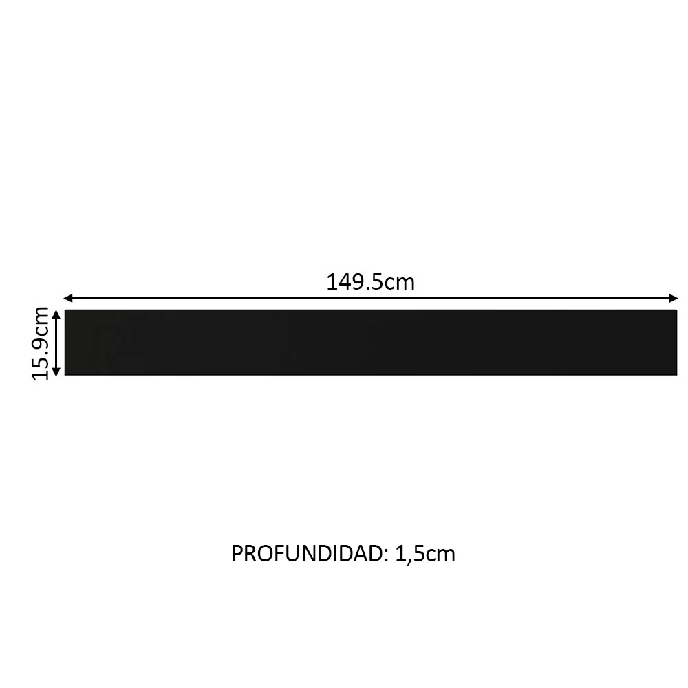 Frente Falsa para Bajo Mesada Cocina Madesa Glamy y Agata 150 cm Negro - Image 3