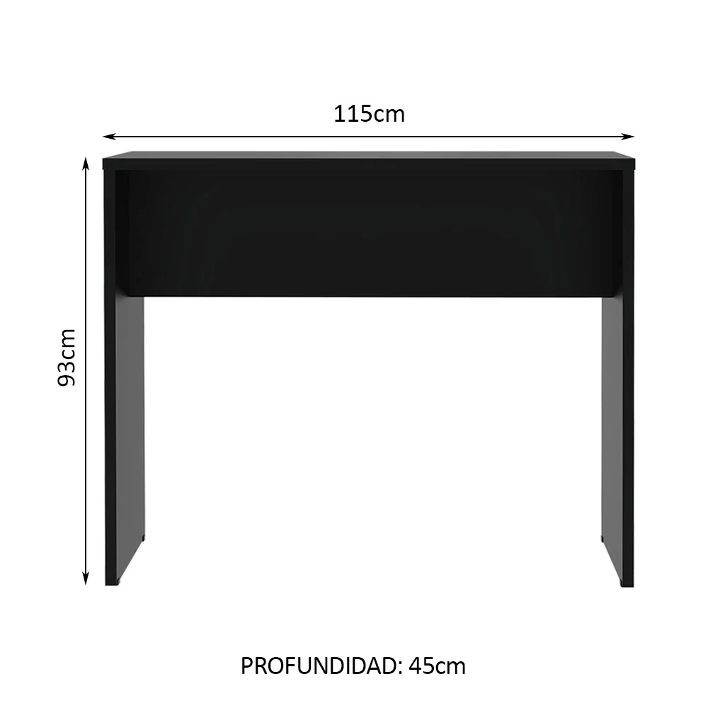 Isla de Cocina con Barra Desayunador 115cm Negro Madesa - Image 3