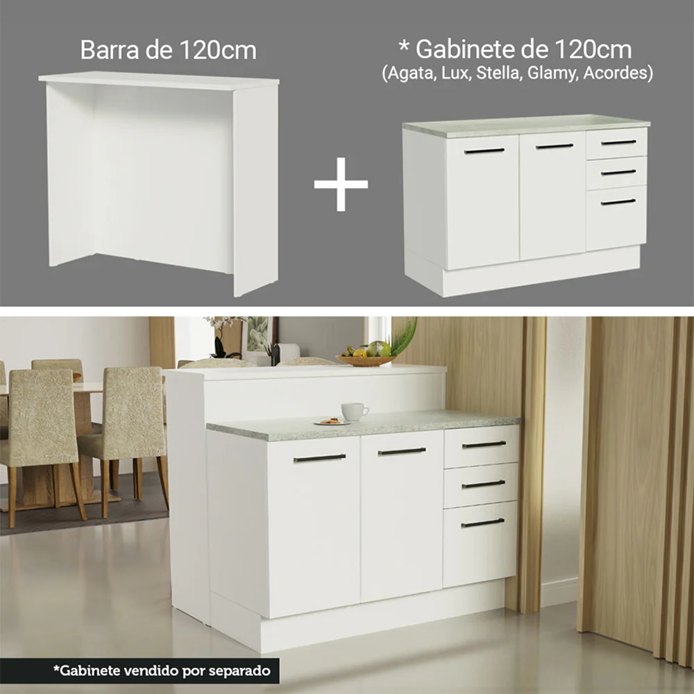 Isla de Cocina con Barra desayunador Madesa 120cm B1 - Image 6