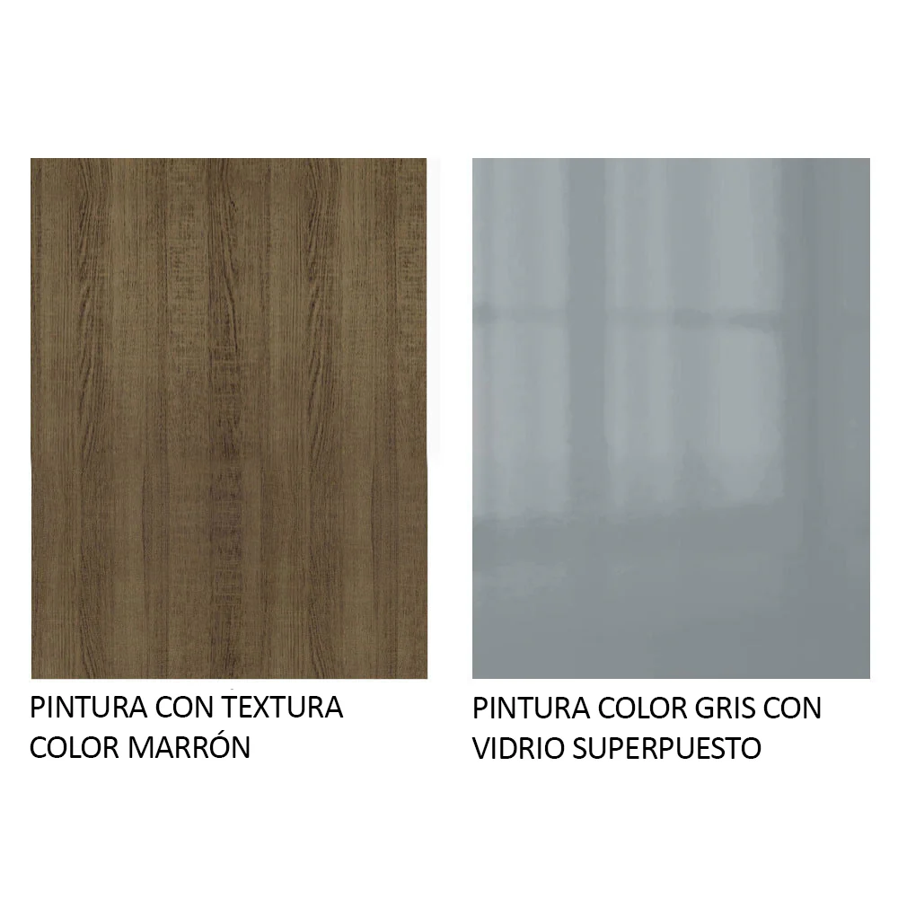 Isla de Cocina con Barra desayunador y Bajo mesada 120 cm Marrón/Gris Glamy Madesa - Image 9