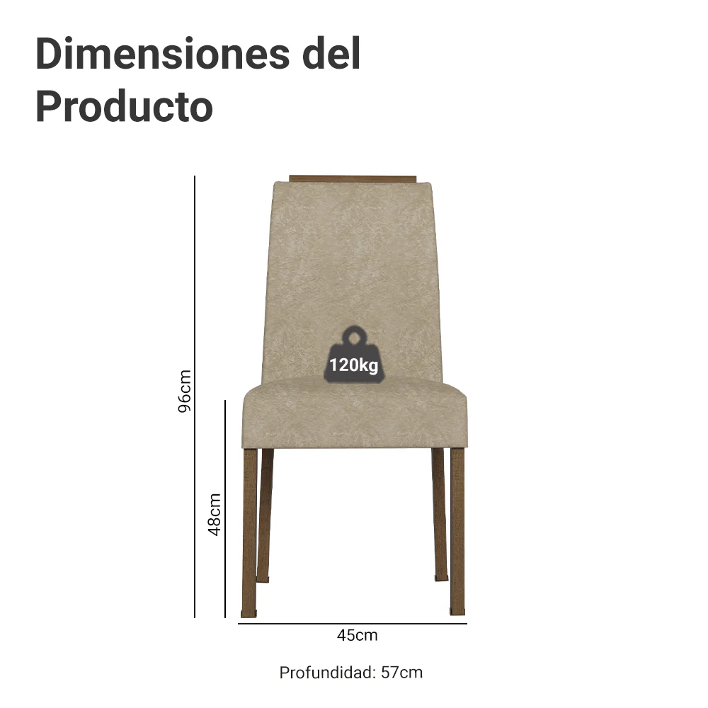 Juego de 2 Sillas 4255 con Detalle Madera Marrón/Imperial - Image 2