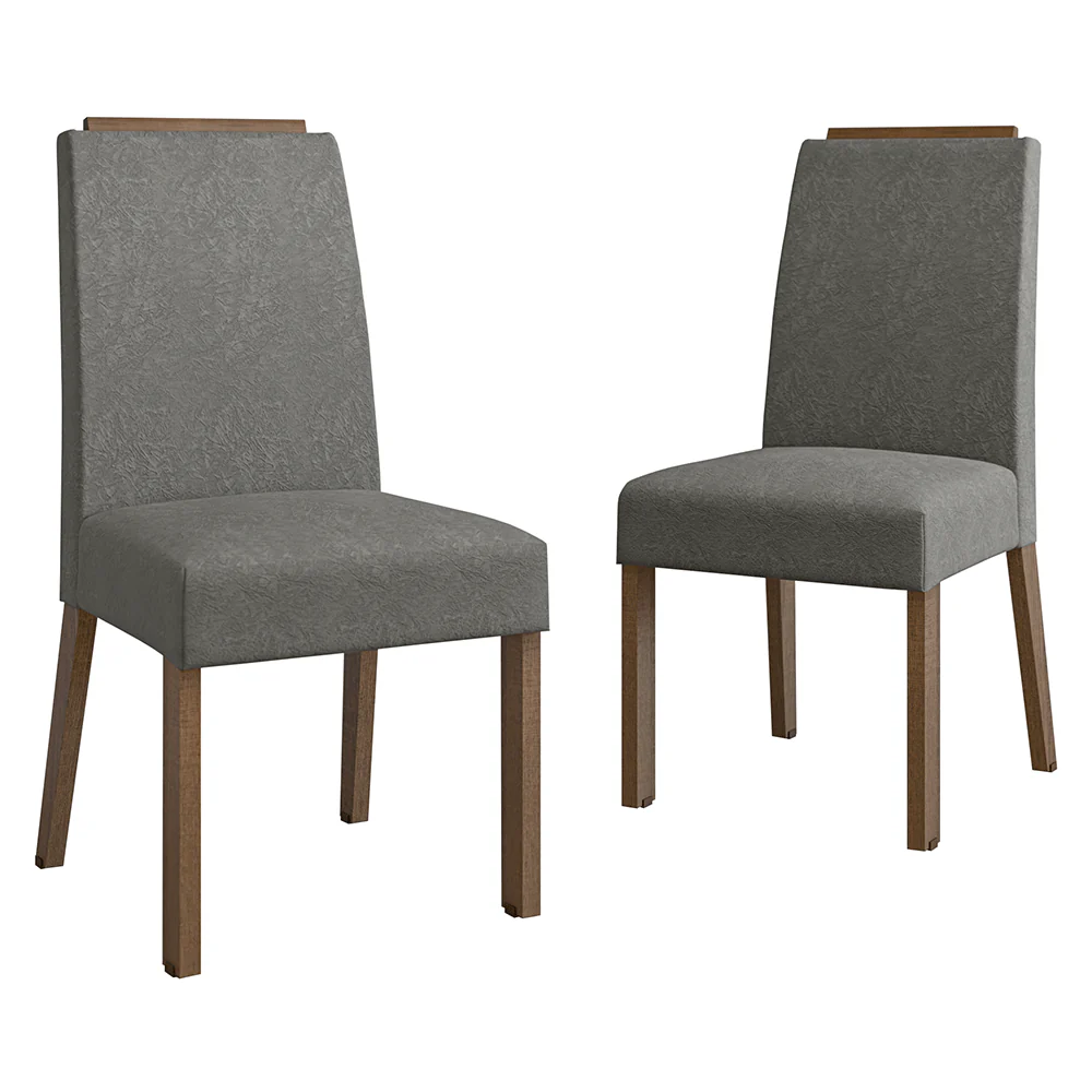 Juego de 2 Sillas 4255 con Detalle Madera Marrón/Silver - Image 3