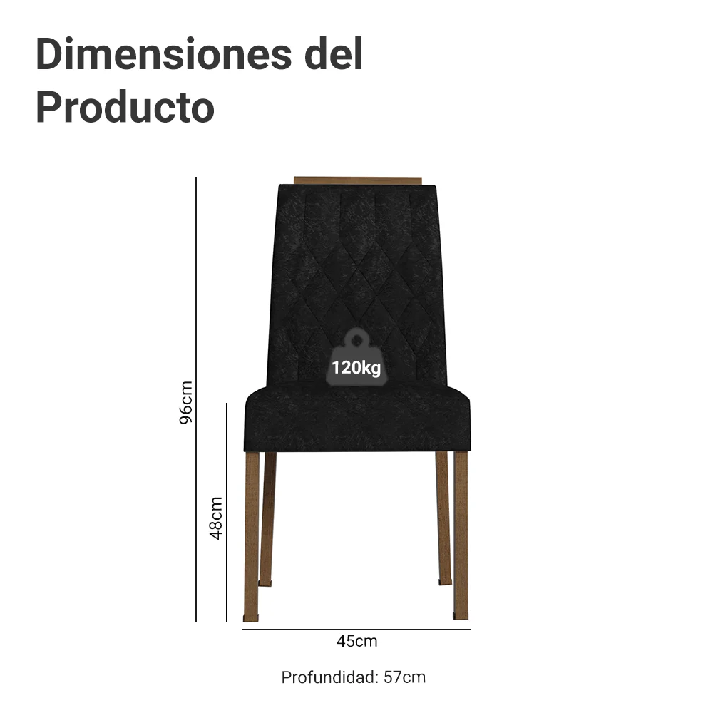 Juego de 2 Sillas 4256 con Detalle Madera Marrón/Oxford - Image 2
