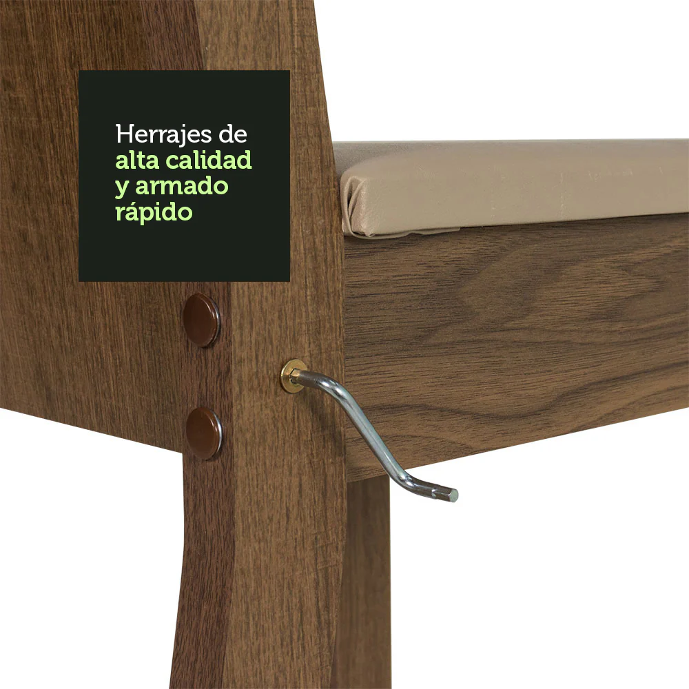 Juego de 4 Sillas 4290 Marrón/Beige - Image 4