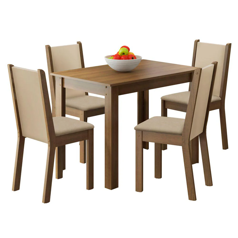 Juego de Comedor Cíntia Mesa Tapa de Madera con 4 Sillas - Image 3
