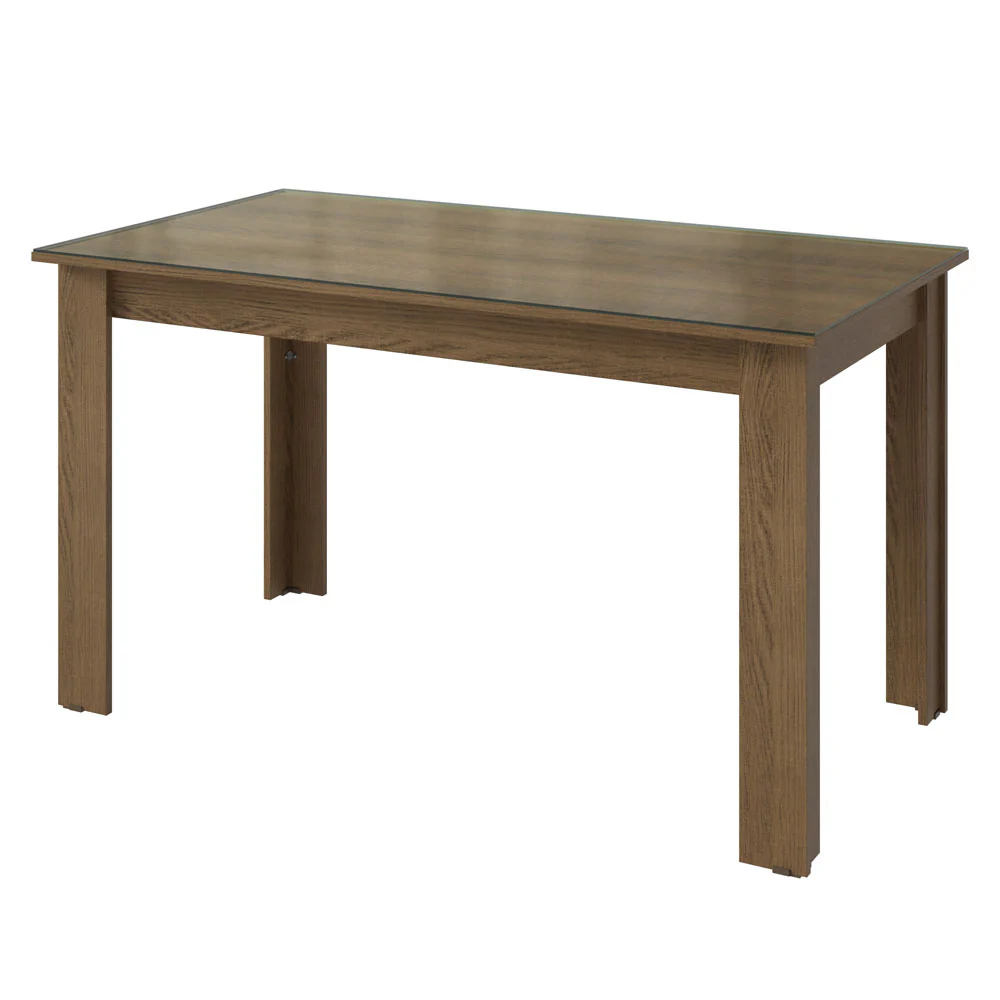 Juego de Comedor con Mesa de Tapa de Vidrio y 6 Sillas Marrón/Oxford Odara Madesa - Image 10