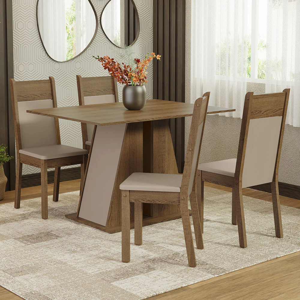 Juego de Comedor con Mesa y 4 Sillas Madesa Angel RCB