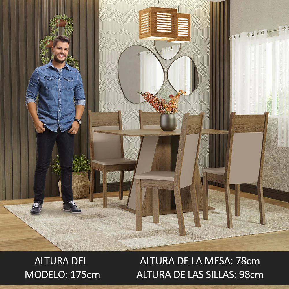 Juego de Comedor con Mesa y 4 Sillas Madesa Angel RCB - Image 16