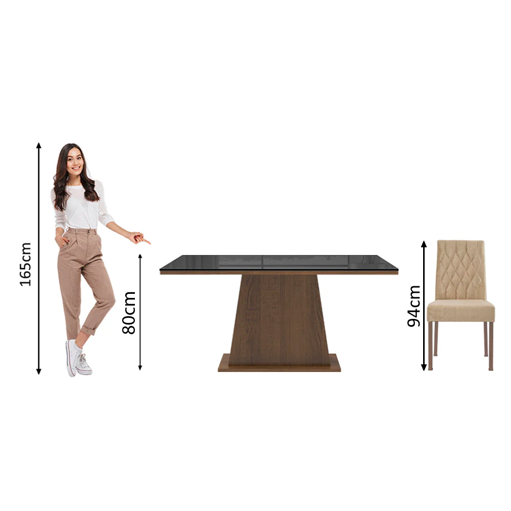 Juego de Comedor con Mesa y 4 Sillas Madesa Aryeli MP - Image 3