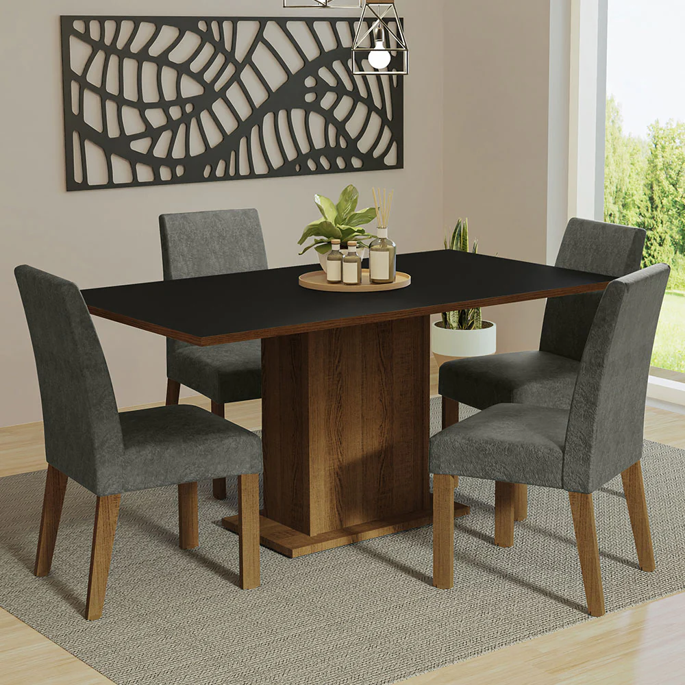 Juego de Comedor con Mesa y 4 Sillas Madesa Keila MCP