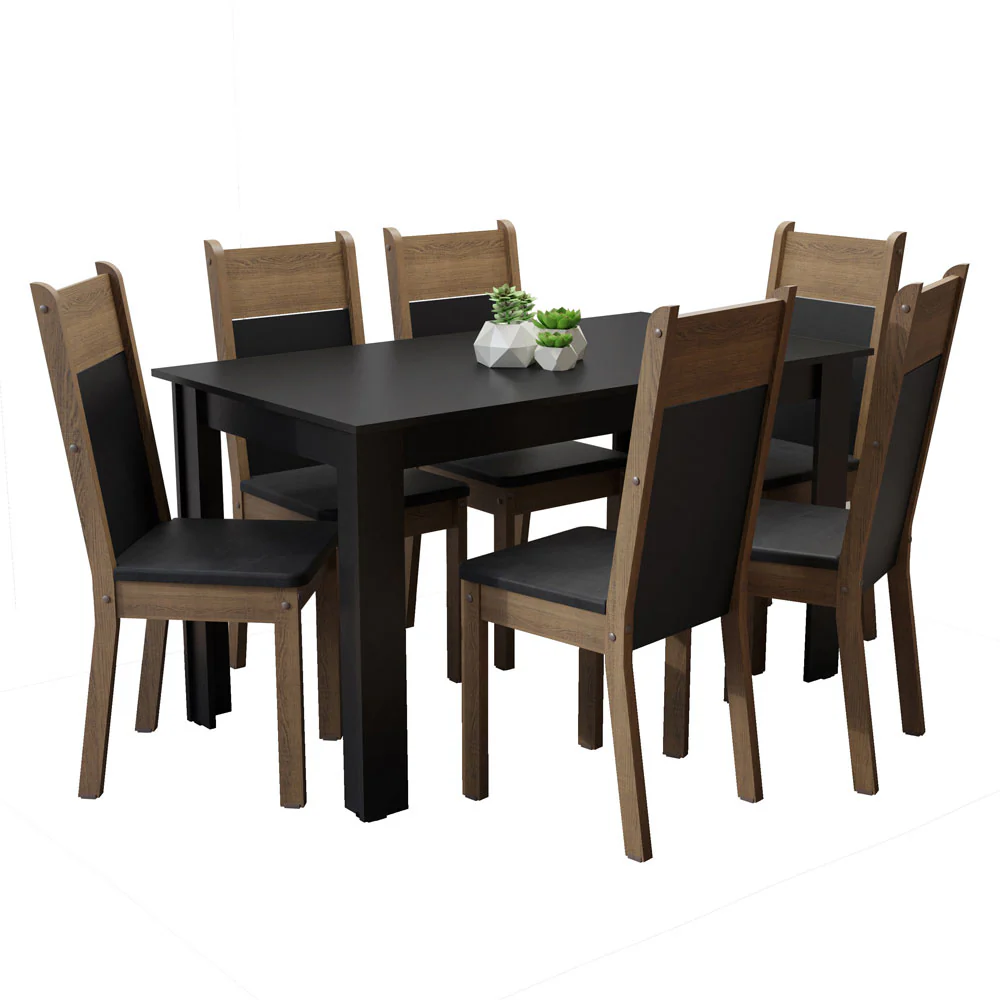 Juego de Comedor con Mesa y 6 Sillas Madesa Medelin NM - Image 3
