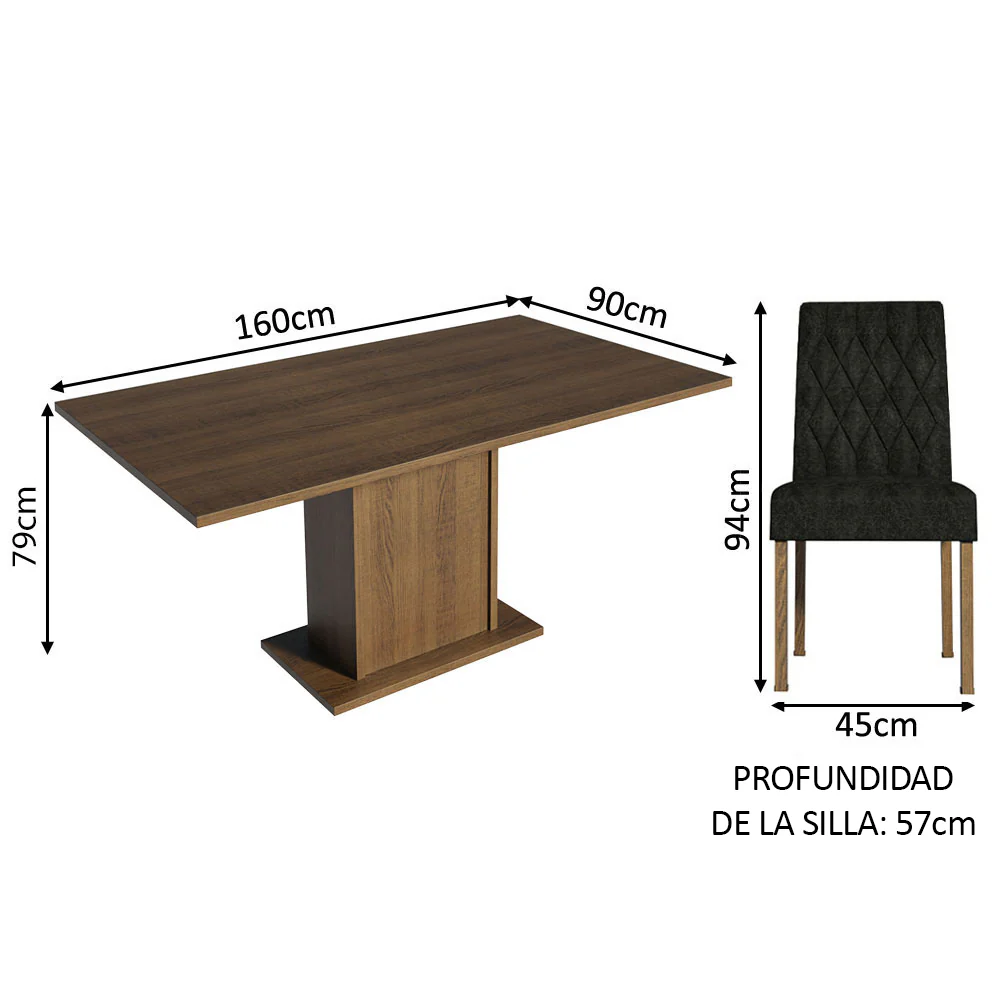Juego de Comedor con Mesa y 6 Sillas Madesa Oxford Hanna MM - Image 2