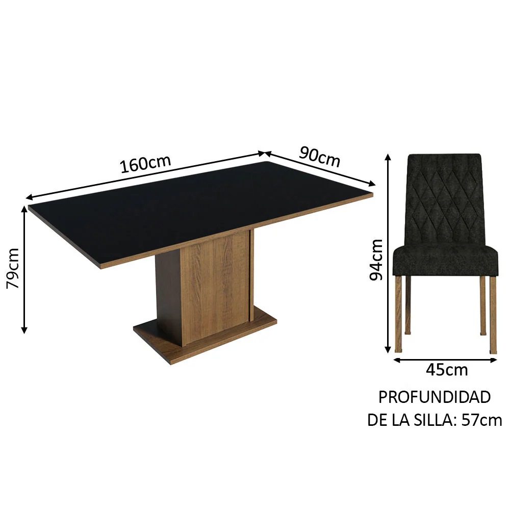 Juego de Comedor con Mesa y 6 Sillas Madesa Oxford Hanna MN - Image 2
