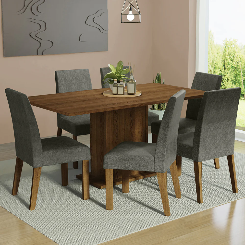 Juego de Comedor con Mesa y 6 Sillas Madesa Renata MNS