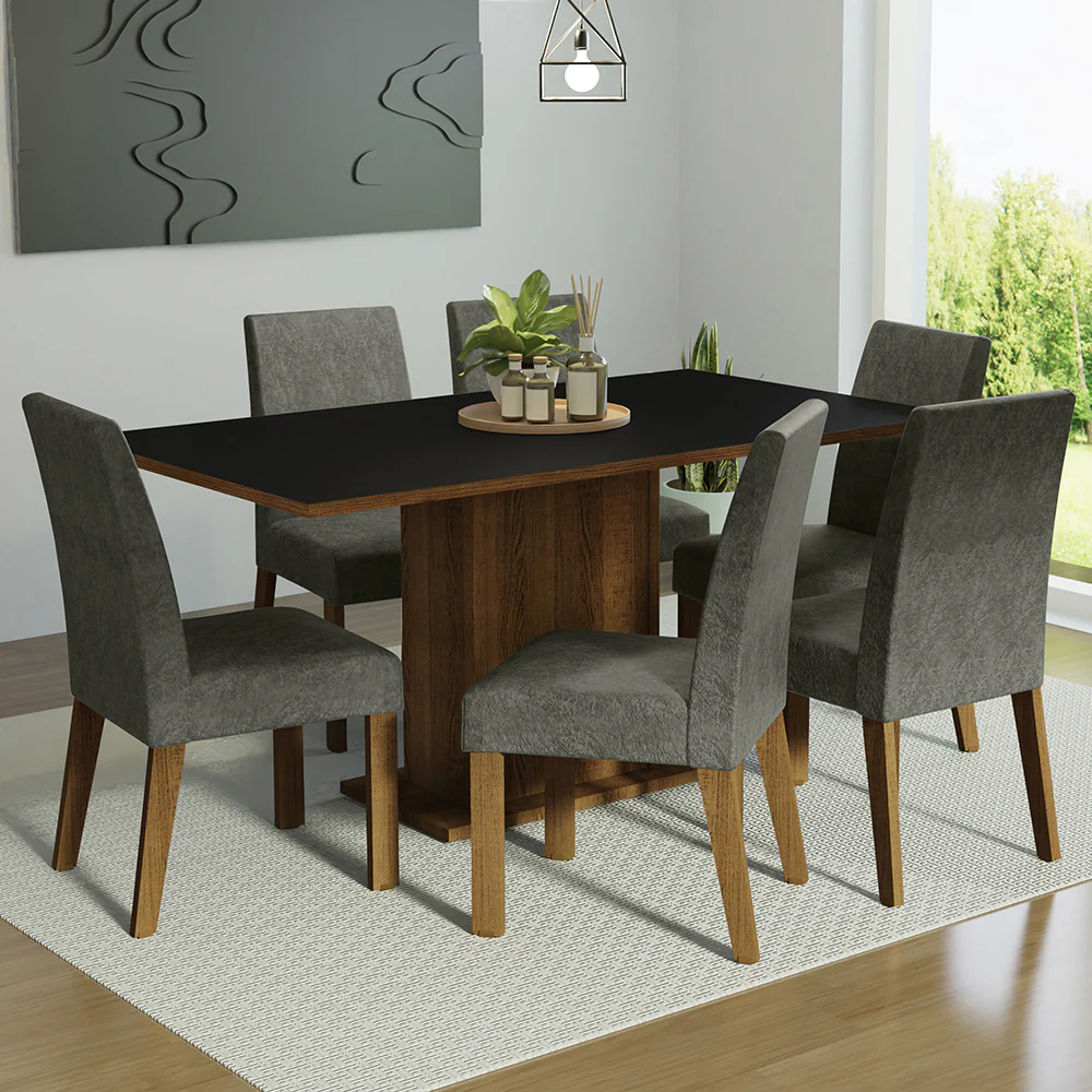 Juego de Comedor con Mesa y 6 Sillas Madesa Renata MNS