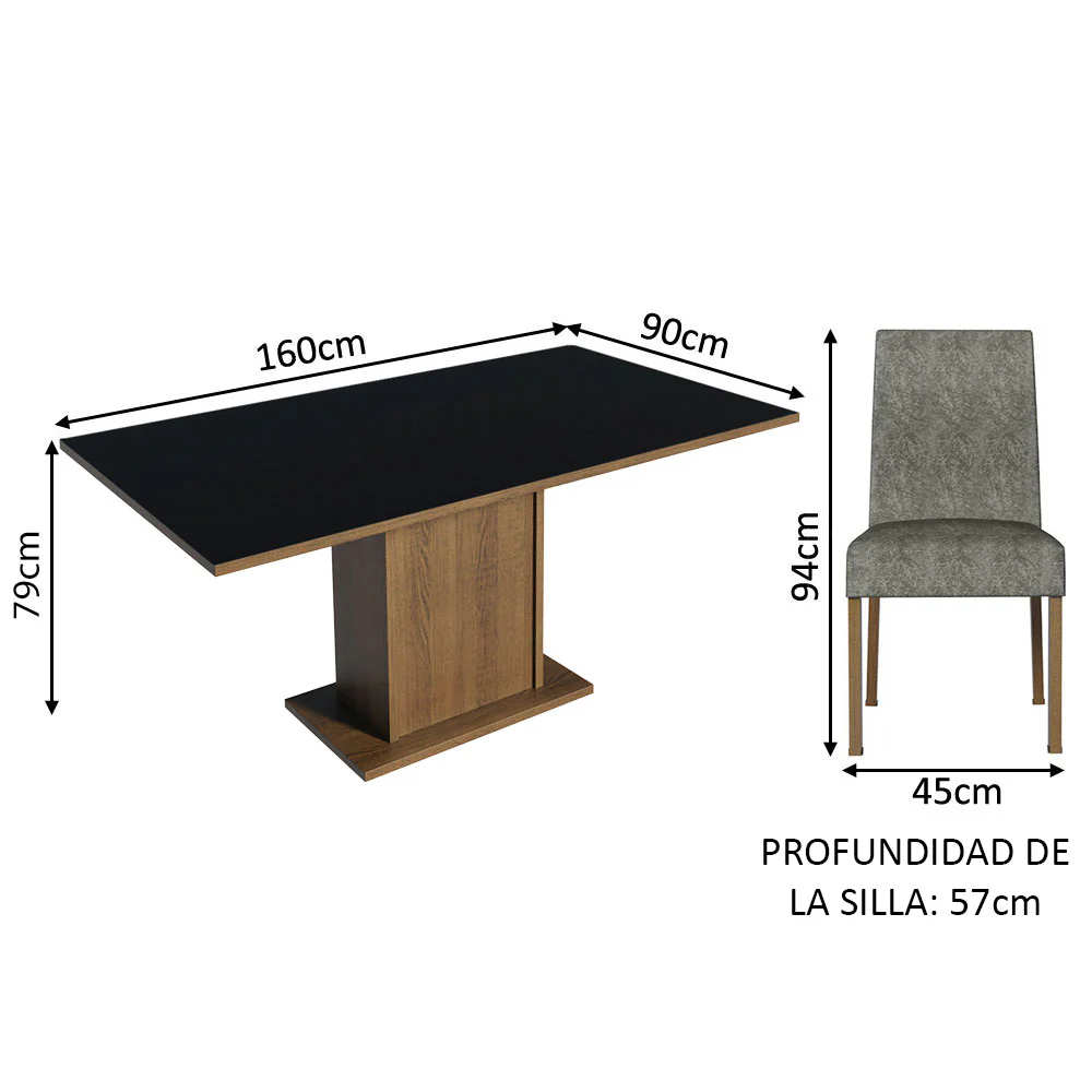 Juego de Comedor con Mesa y 6 Sillas Madesa Renata MNS - Image 2
