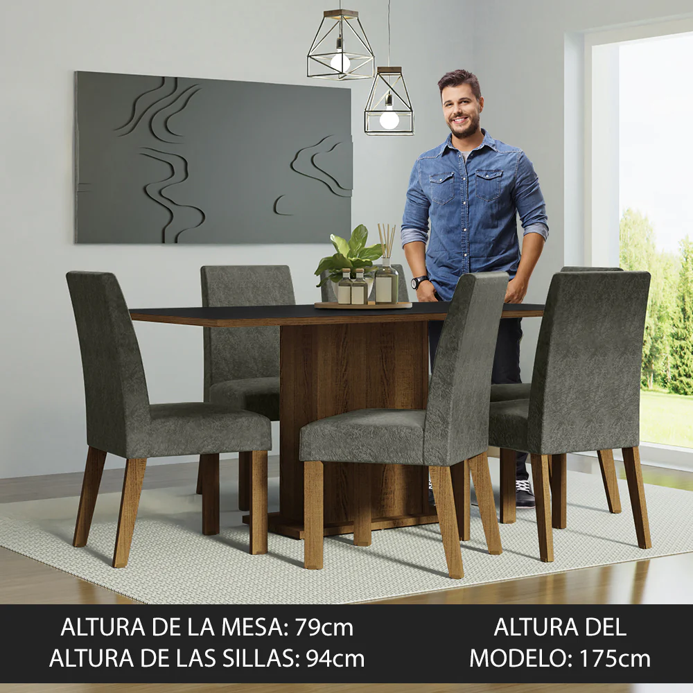 Juego de Comedor con Mesa y 6 Sillas Madesa Renata MNS - Image 4