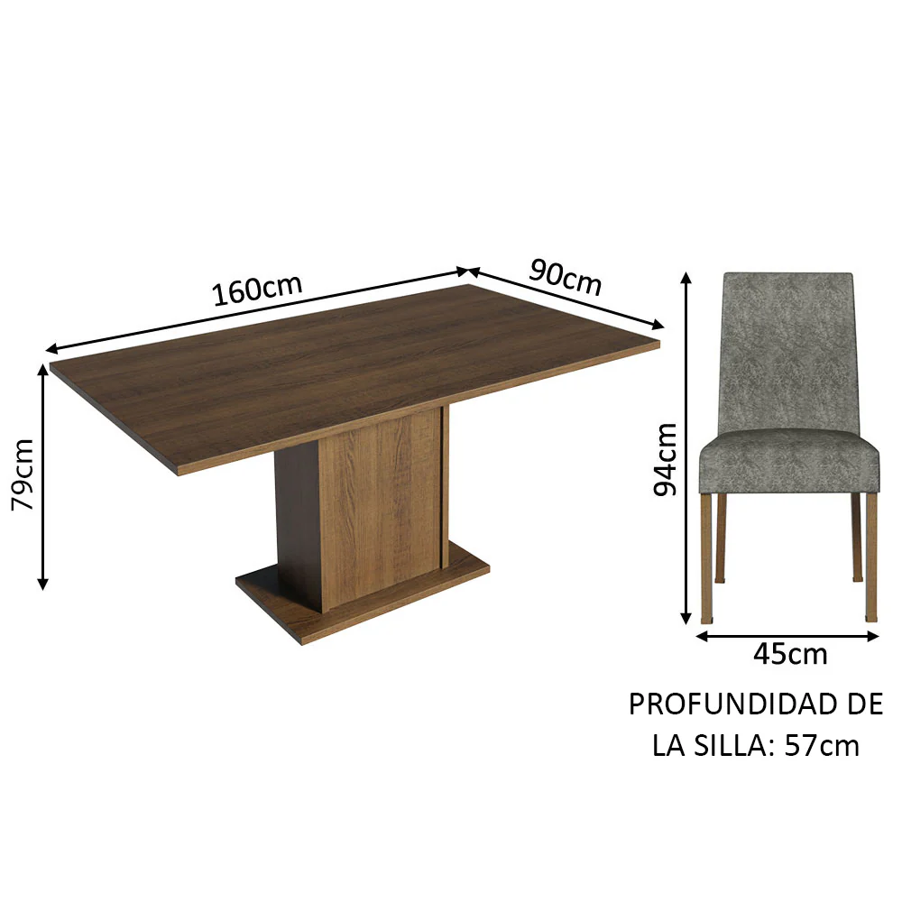 Juego de Comedor con Mesa y 6 Sillas Madesa Renata MNS - Image 2