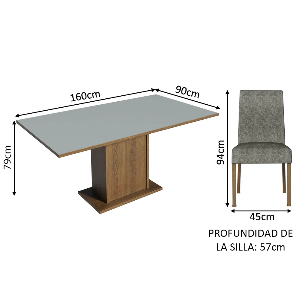 Juego de Comedor con Mesa y 6 Sillas Madesa Renata MNS - Image 2