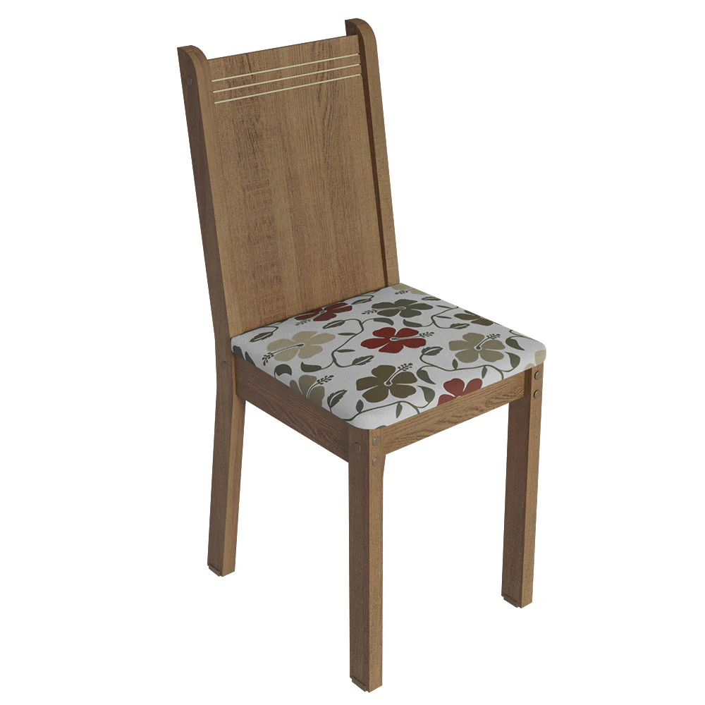 Juego de Comedor con Tapa de Madera 6 Sillas Marrón/Hibiscos Havana - Image 8